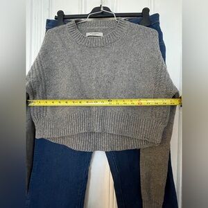 AllSaints ‘Haisey’ Gray Wool Blend Crewneck Knit Sweater - CROPPED Jumper